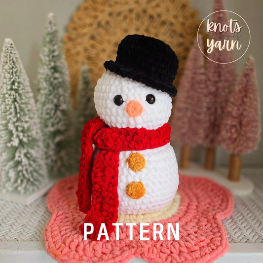 Snowman Crochet Pattern, Chilly Charlie, Christmas, Amigurumi, PDF Download, KnotsMerryYarn