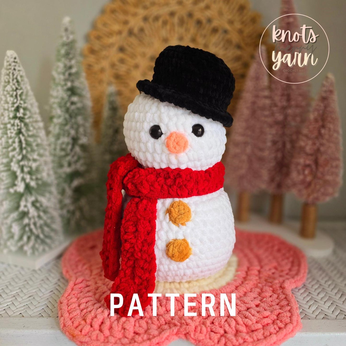 Snowman Crochet Pattern, Christmas, Amigurumi, Chilly Charlie, PDF Download, KnotsMerryYarn