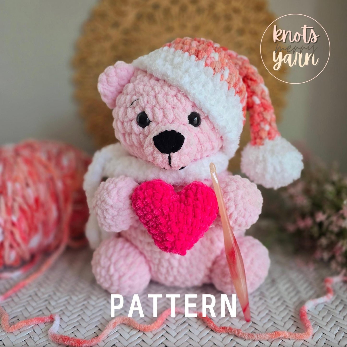 Teddy Bear Crochet Pattern, Amigurumi Bear, Plushie, PDF Download, KnotsMerryYarn