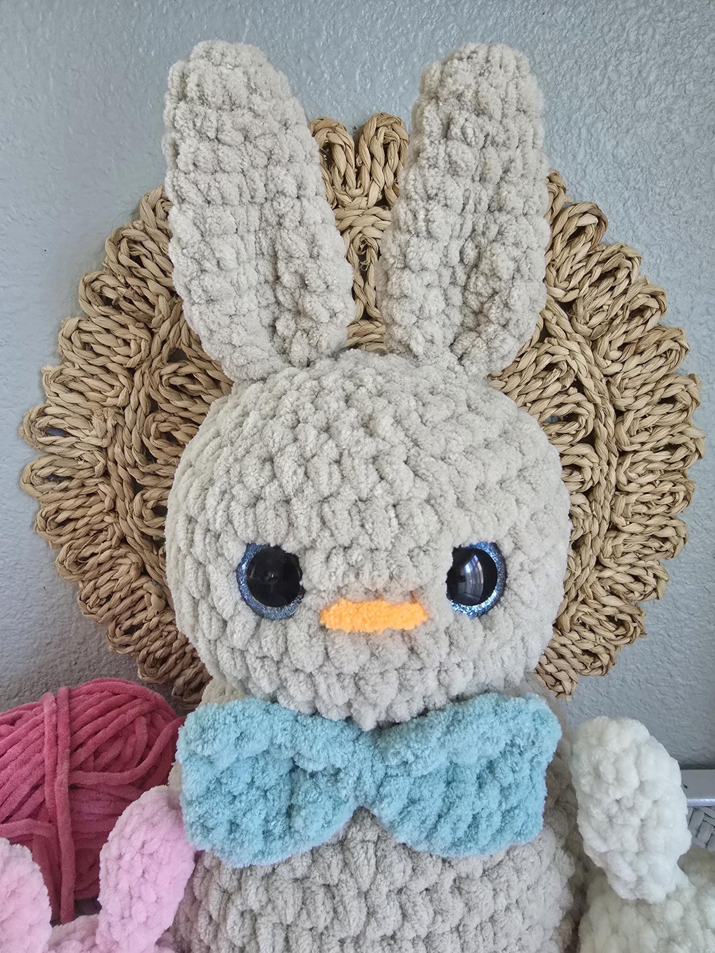 Bunny Crochet Pattern, Low Sew, Amigurumi, PDF Download, KnotsMerryYarn