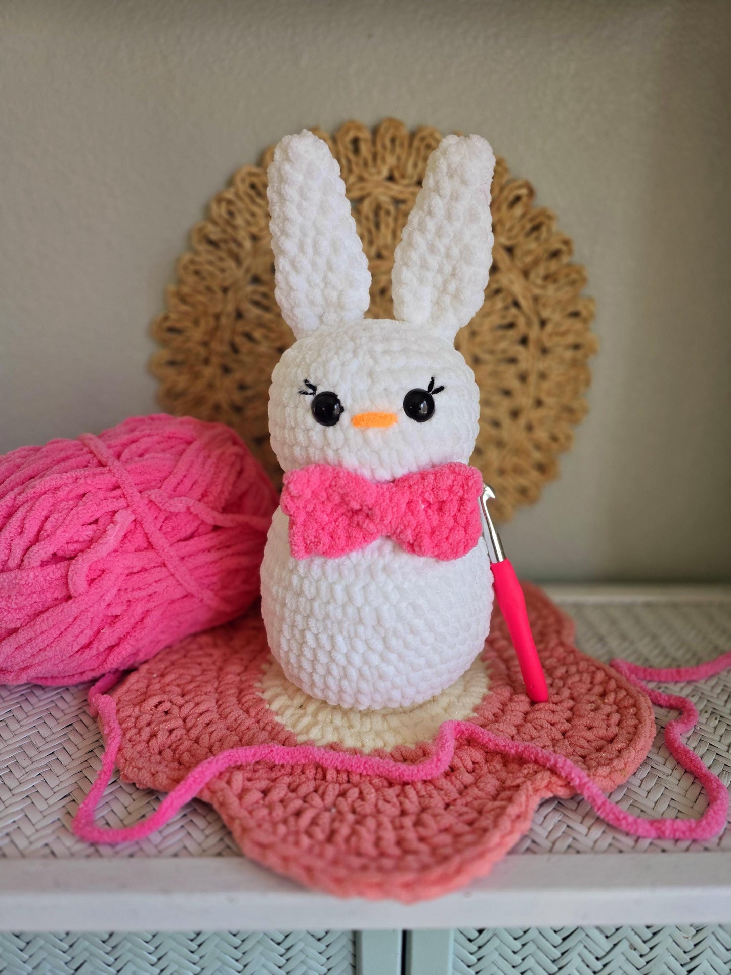 Bunny Crochet Pattern, Low Sew, Amigurumi, PDF Download, KnotsMerryYarn