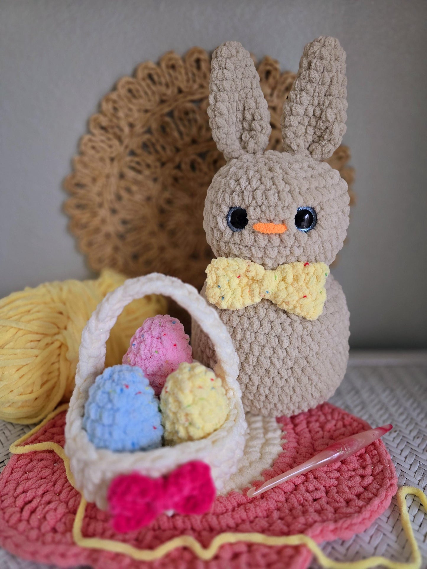 Bunny Crochet Pattern, Low Sew, Amigurumi, PDF Download, KnotsMerryYarn
