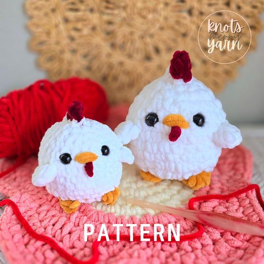 Rooster Crochet Pattern, Beginner Friendly, Plushie, Amigurumi, PDF Download, KnotsMerryYarn