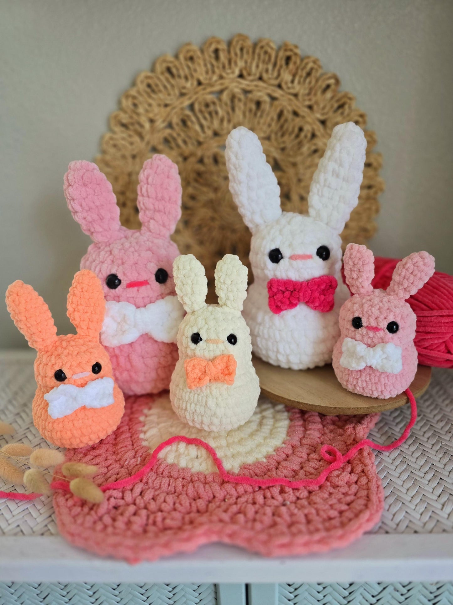Bunny Crochet Pattern, Low Sew, Amigurumi, Baby Easter Bunny, PDF Download, KnotsMerryYarn