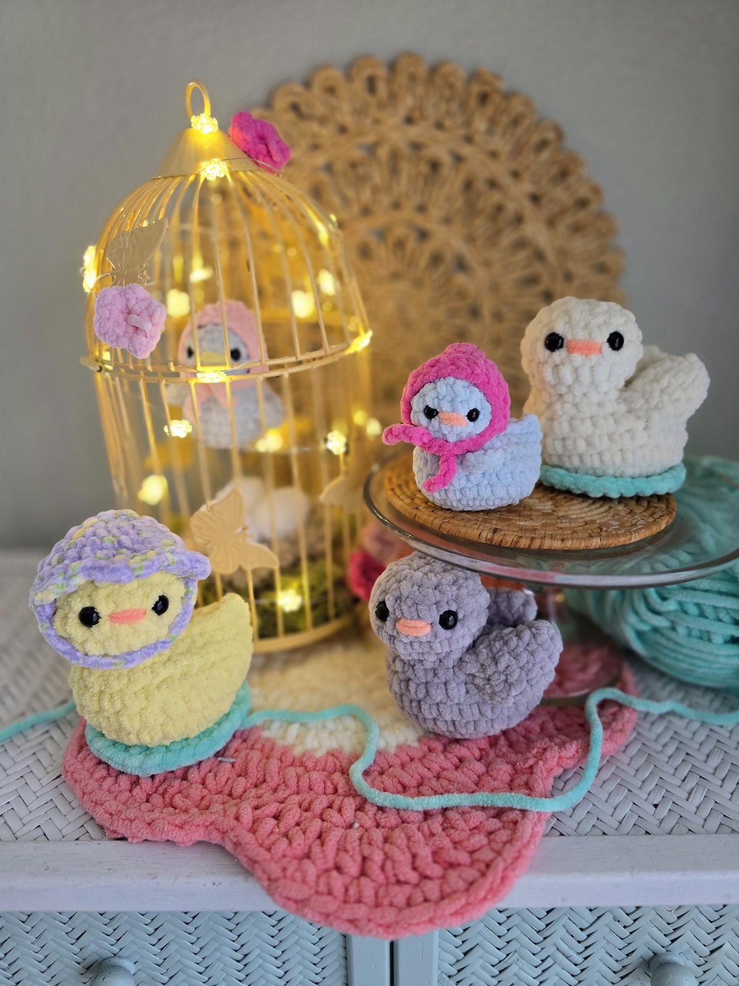 Crochet Pattern Bird Bundle, Duck, Swan, Bird, and Nest with Eggs, Amigurumi, Spring Project, PDF download, KnotsMerryYarn