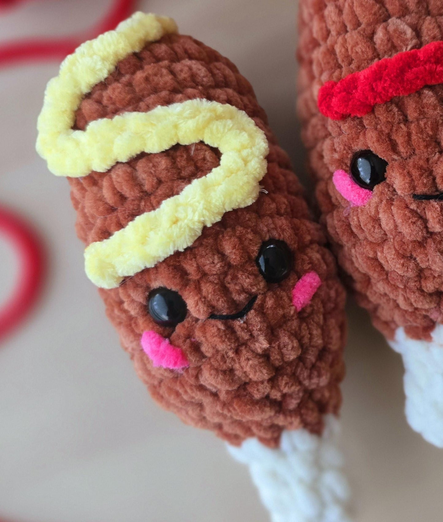 Corn Dog Crochet Pattern,  No Sew pattern, Cute Amigurumi Mini Corn Dog, Quick, Easy and Beginner Friendly pattern, Instant download, PDF