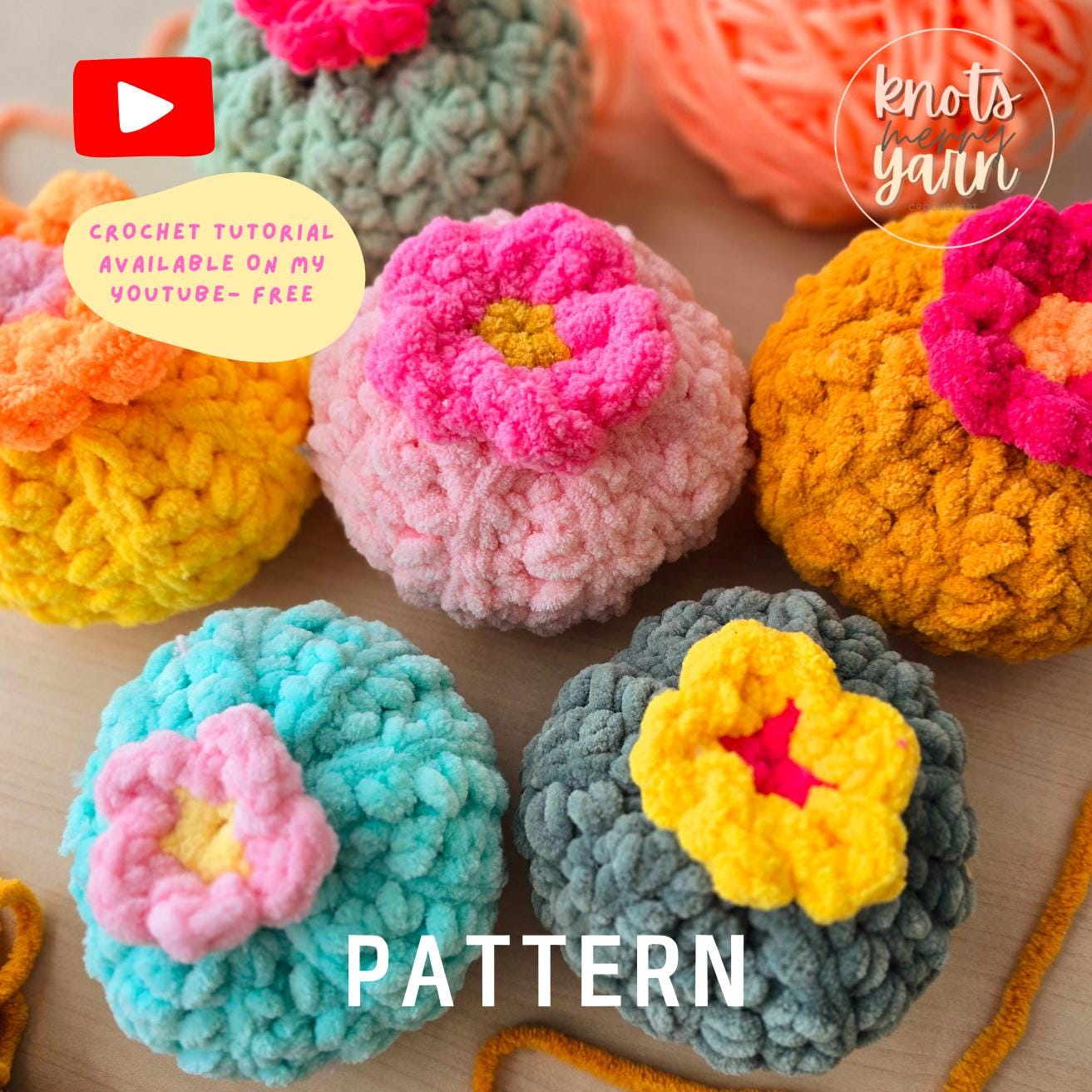 Cactus CROCHET PATTERN, Instant Download PDF, Succulent, Amigurumi Cactus, Beginner friendly, Puffy Cactus