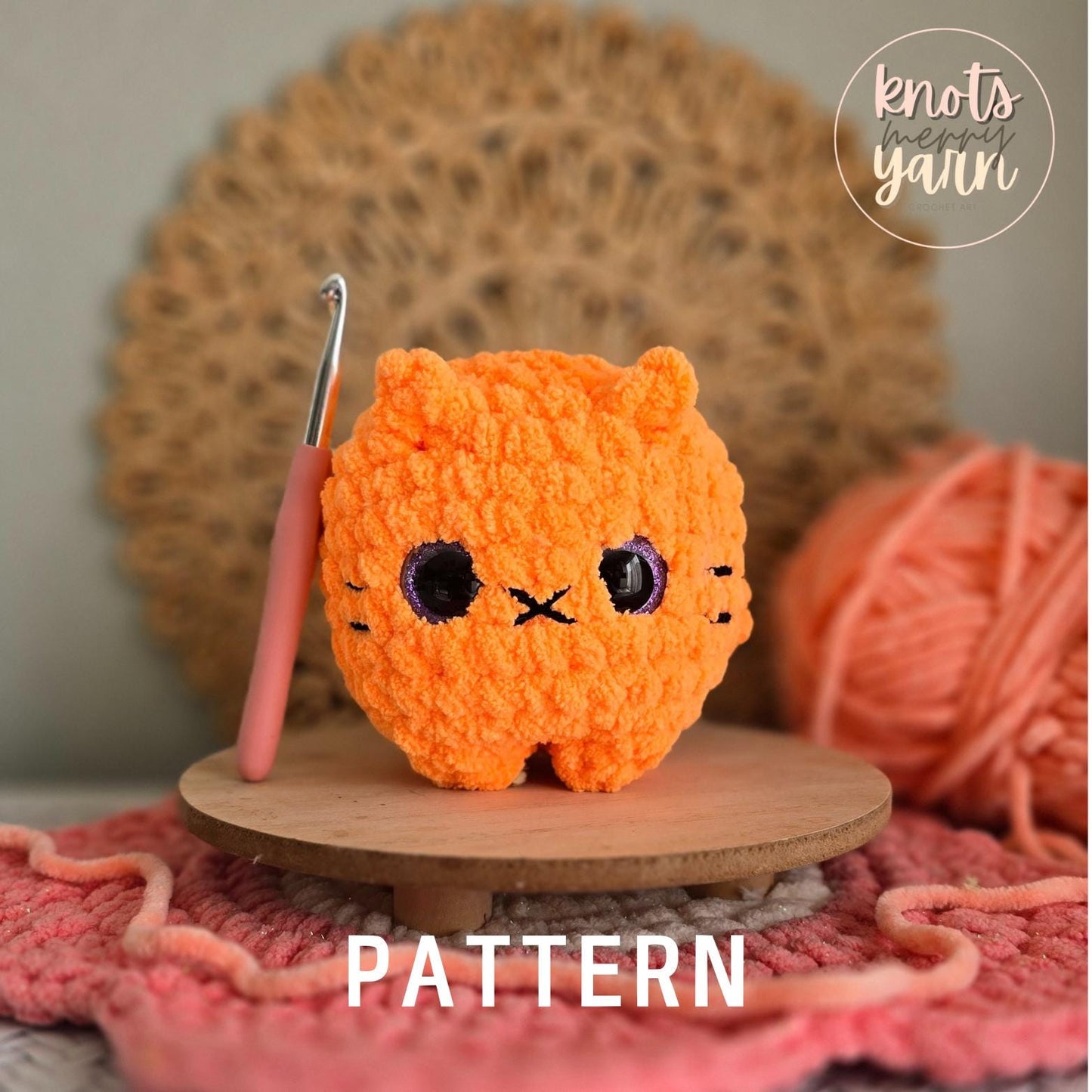 Crochet Cat Pattern, No-Sew DIY Cat Plush, Easy Crochet Project for Cat Lovers, Beginner-Friendly Amigurumi Pattern