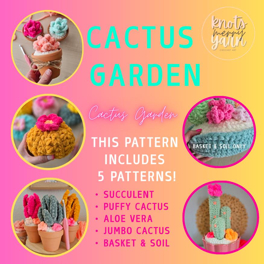 Cactus Garden| CROCHET PATTERN | Low Sew & No Sew | Instant Download PDF | Cactus Plant