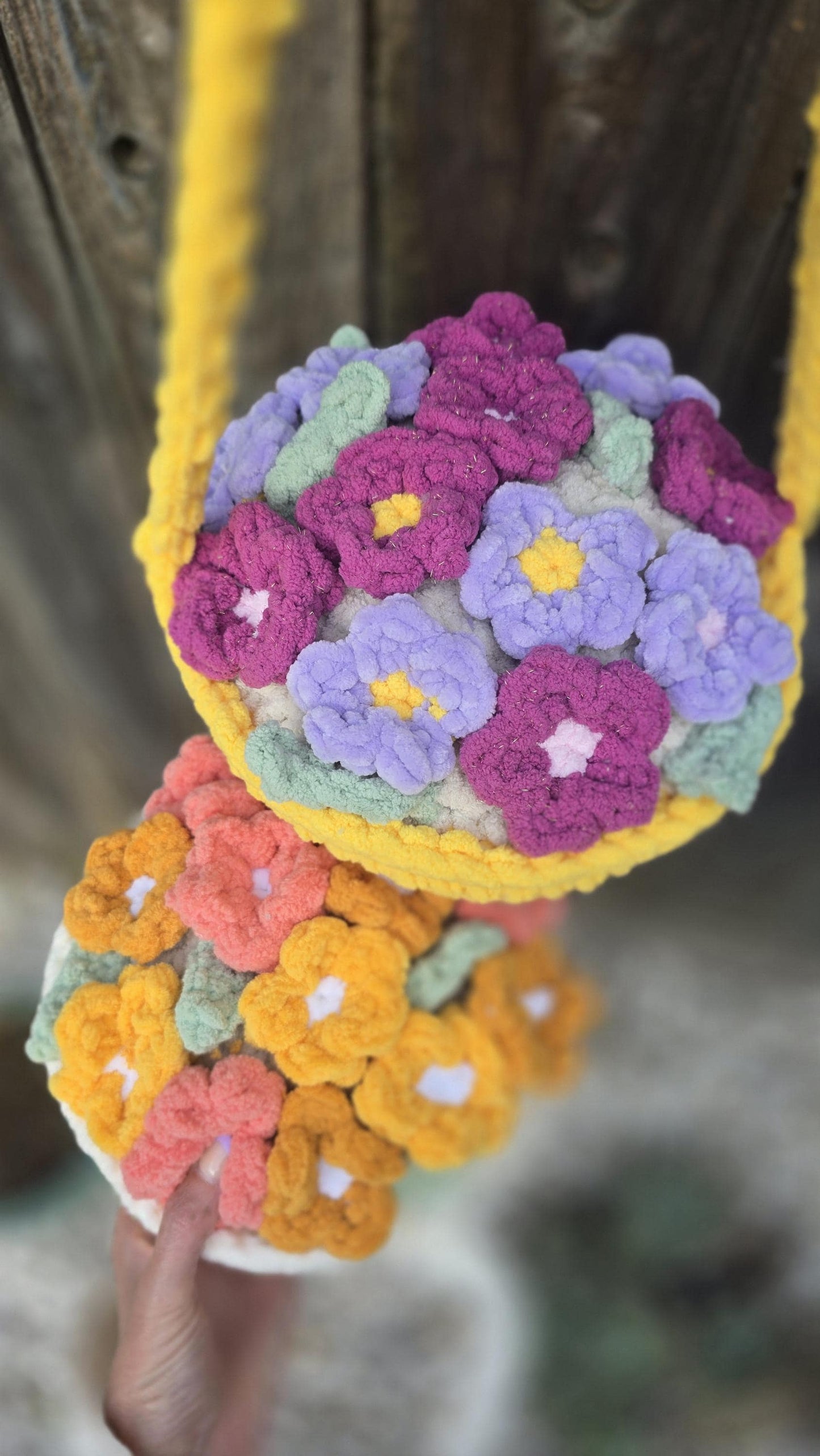 Crochet Hanging Flower Basket, Crochet Pattern, Boho Yarn, Decor, PDF Download, KnotsMerryYarn