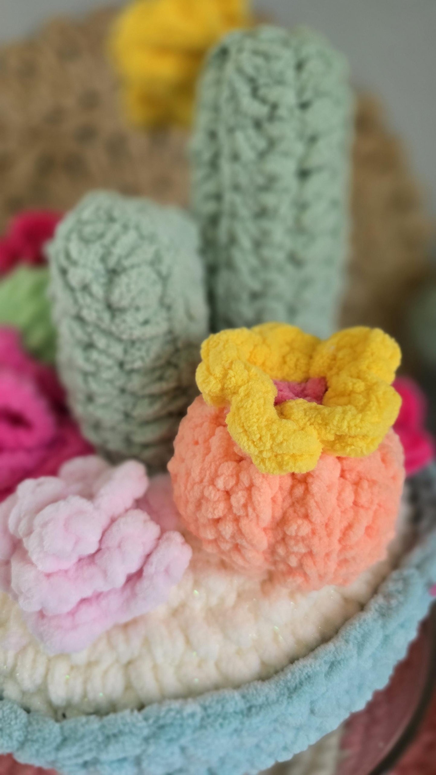 Cactus Garden Crochet Pattern, Low Sew & No Sew, Cactus Plant Bundle, PDF Download, KnotsMerryYarn