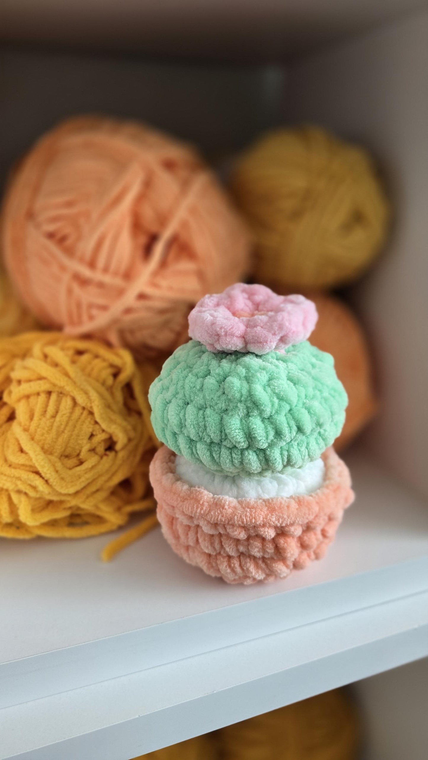 Barrel Cactus CROCHET PATTERN, No Sew, Instant Download PDF, Succulent, Amigurumi Cactus, Beginner friendly, Small size
