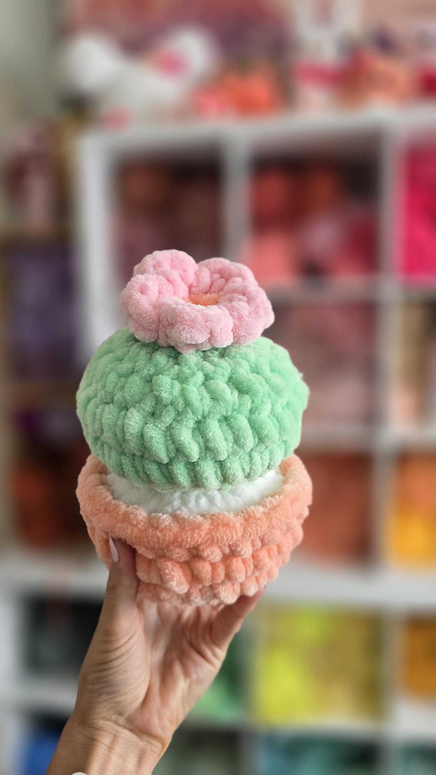 Barrel Cactus Crochet Pattern, No-Sew, Amigurumi, PDF Download, KnotsMerryYarn