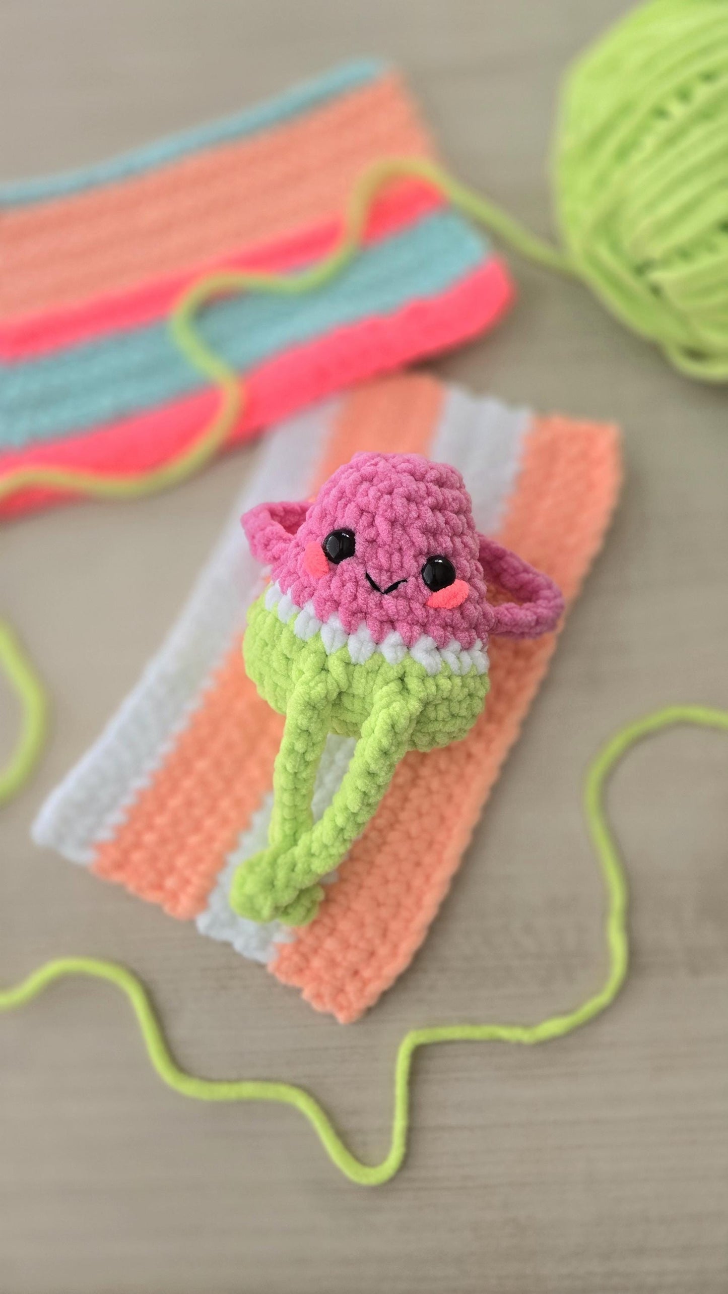 Watermelon Girl Crochet Pattern, Amigurumi, No Sew, PDF Download, KnotsMerryYarn