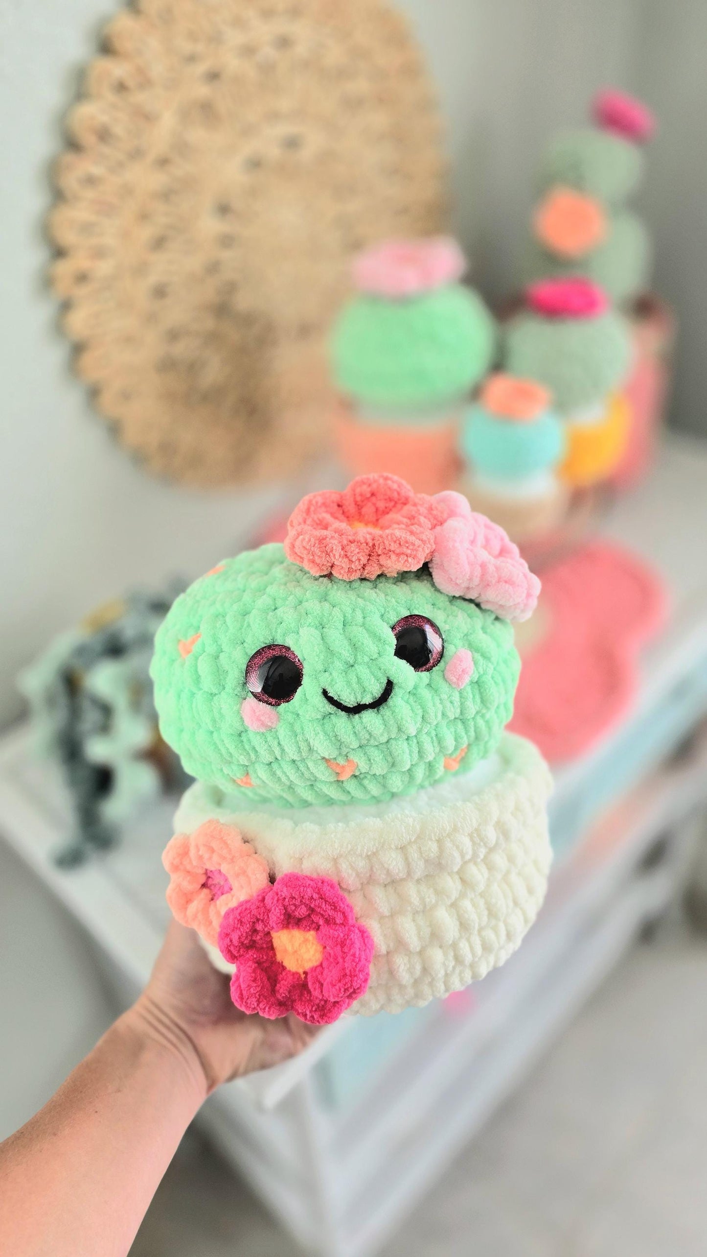 Jumbo Barrel Cactus Crochet Pattern, No Sew, Amigurumi, PDF Download, KnotsMerryYarn