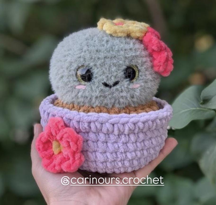 Jumbo Barrel Cactus Crochet Pattern, No Sew, Amigurumi, PDF Download, KnotsMerryYarn