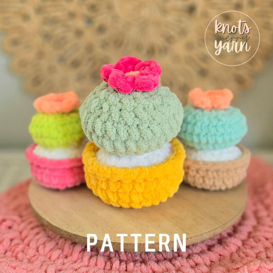 Barrel Cactus Crochet Pattern, No-Sew, Amigurumi, PDF Download, KnotsMerryYarn
