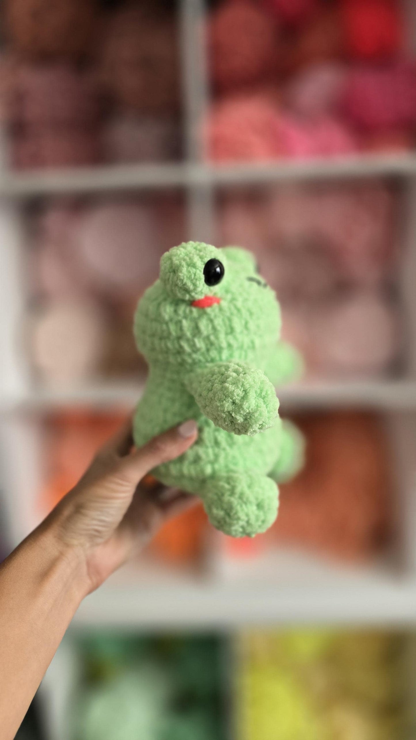 Frog Crochet Pattern, No Sew, Amigurumi Toad with Bow, PDF Download, KnotsMerryYarn