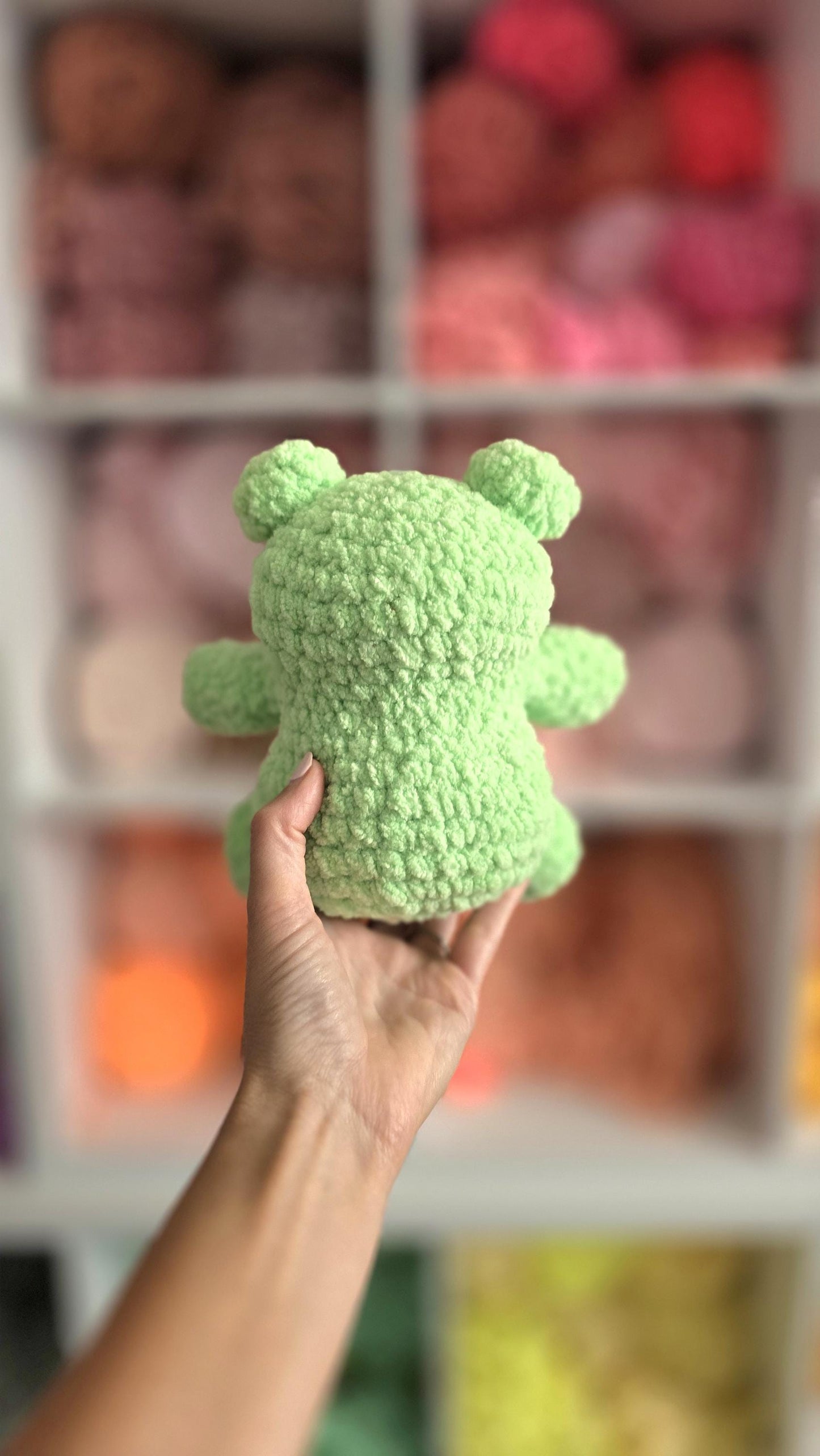 Frog Crochet Pattern, No Sew, Amigurumi Toad with Bow, PDF Download, KnotsMerryYarn