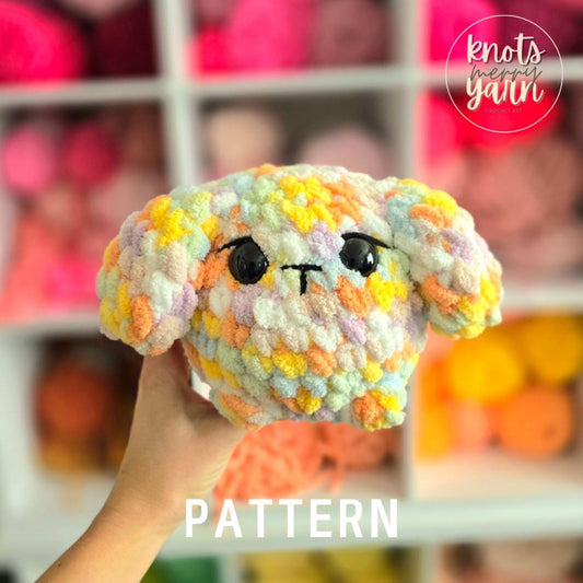Puppy Crochet Pattern, Low Sew, Amigurumi, Dog, PDF Download, KnotsMerryYarn