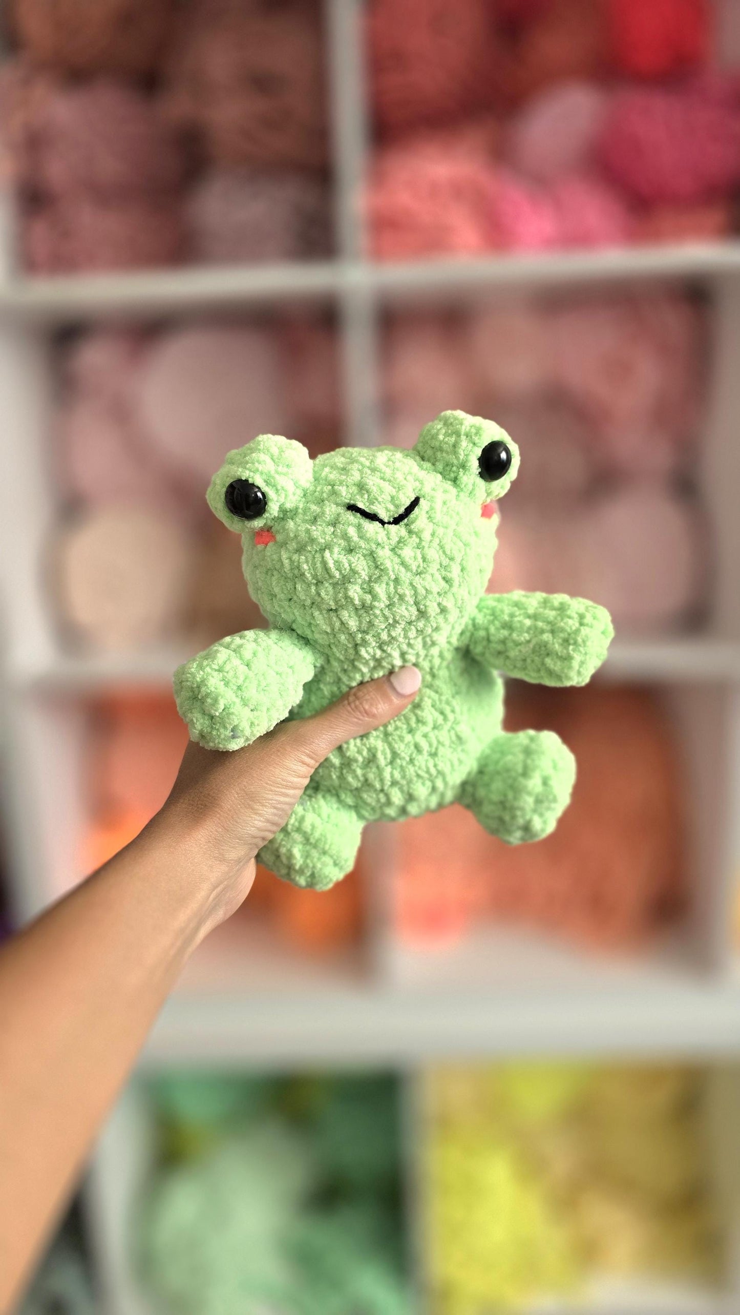 Frog Crochet Pattern, No Sew, Amigurumi Toad with Bow, PDF Download, KnotsMerryYarn
