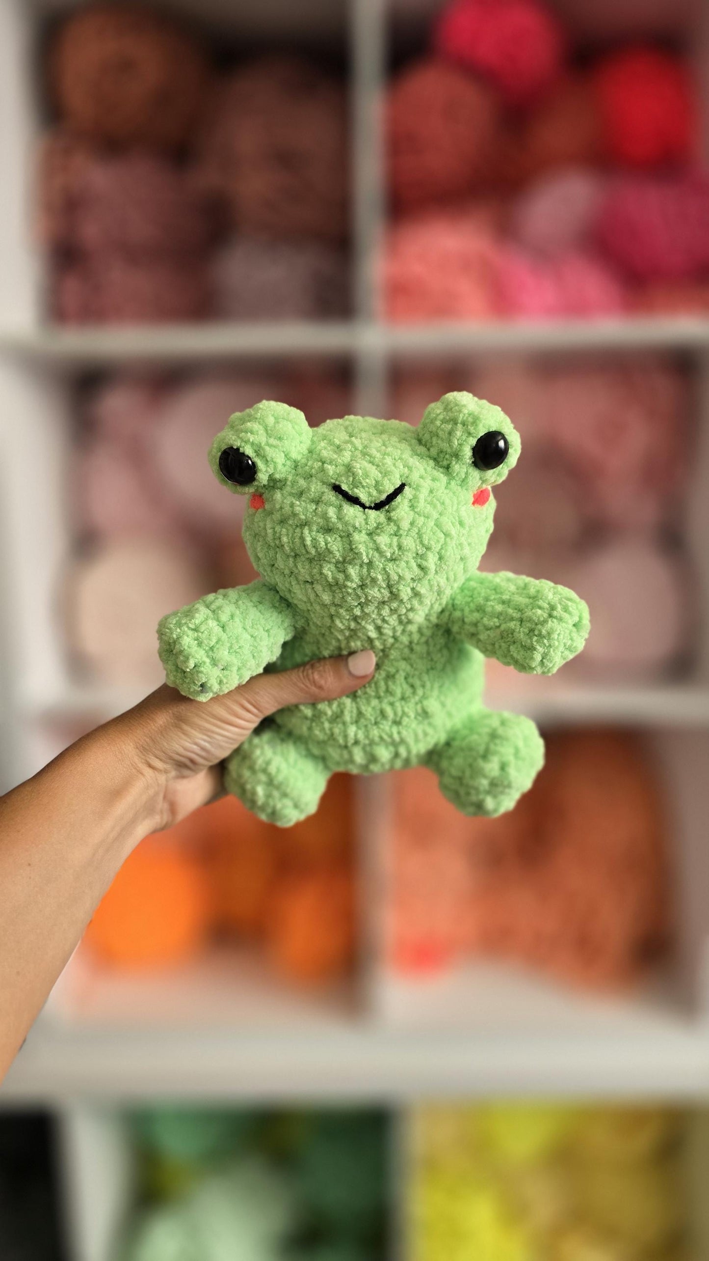 Frog Crochet Pattern, No Sew, Amigurumi Toad with Bow, PDF Download, KnotsMerryYarn