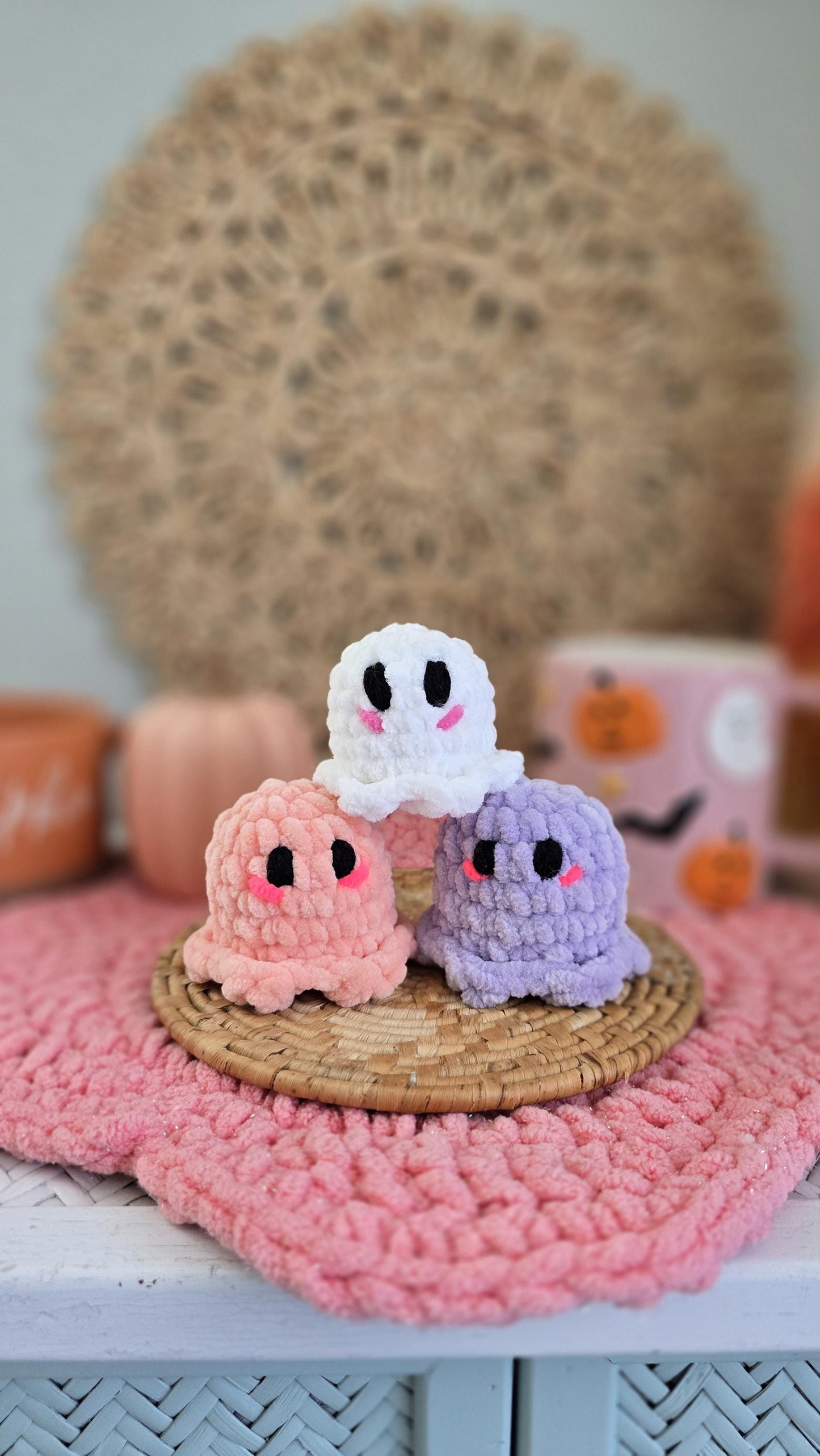 4 Seasons Crochet Pattern, Ghost, Tree, Ice Cream, Flowers, No Sew, PDF Download, KnotsMerryYarn