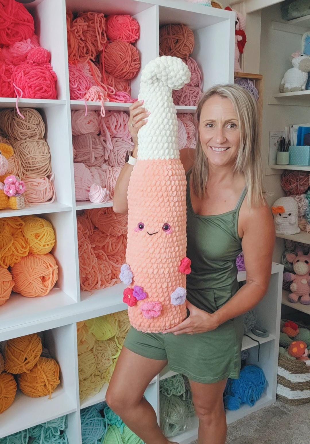 Jumbo Crochet Hook Plushie Pattern, No-Sew, Amigurumi, PDF Download, KnotsMerryYarn