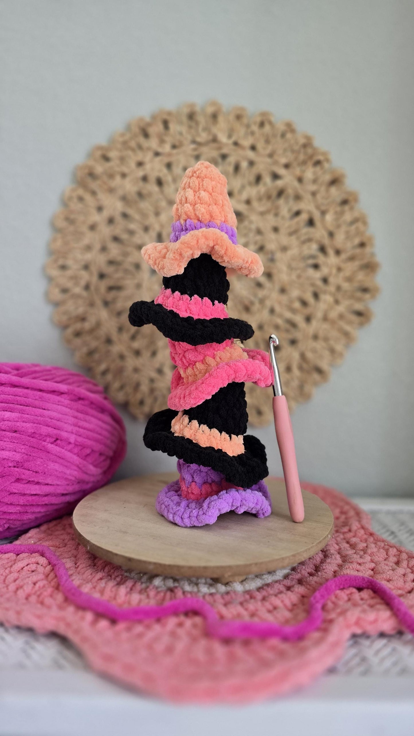 Witch Hat Crochet Pattern, Halloween, Beginner Friendly, No-Sew, PDF Download, KnotsMerryYarn