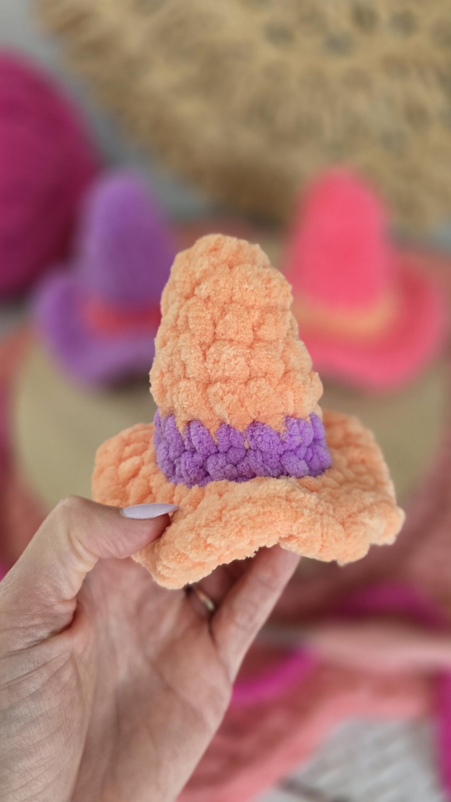 Witch Hat Crochet Pattern, Halloween, Beginner Friendly, No-Sew, PDF Download, KnotsMerryYarn