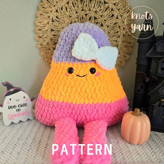 Candy Corn Crochet Pattern: 3-1 Watermelon/Pizza Mods, No Sew, Amigurumi, PDF Download, KnotsMerryYarn