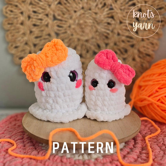 Ghost Crochet Pattern, No Sew, Halloween, Spooks, PDF Download, KnotsMerryYarn