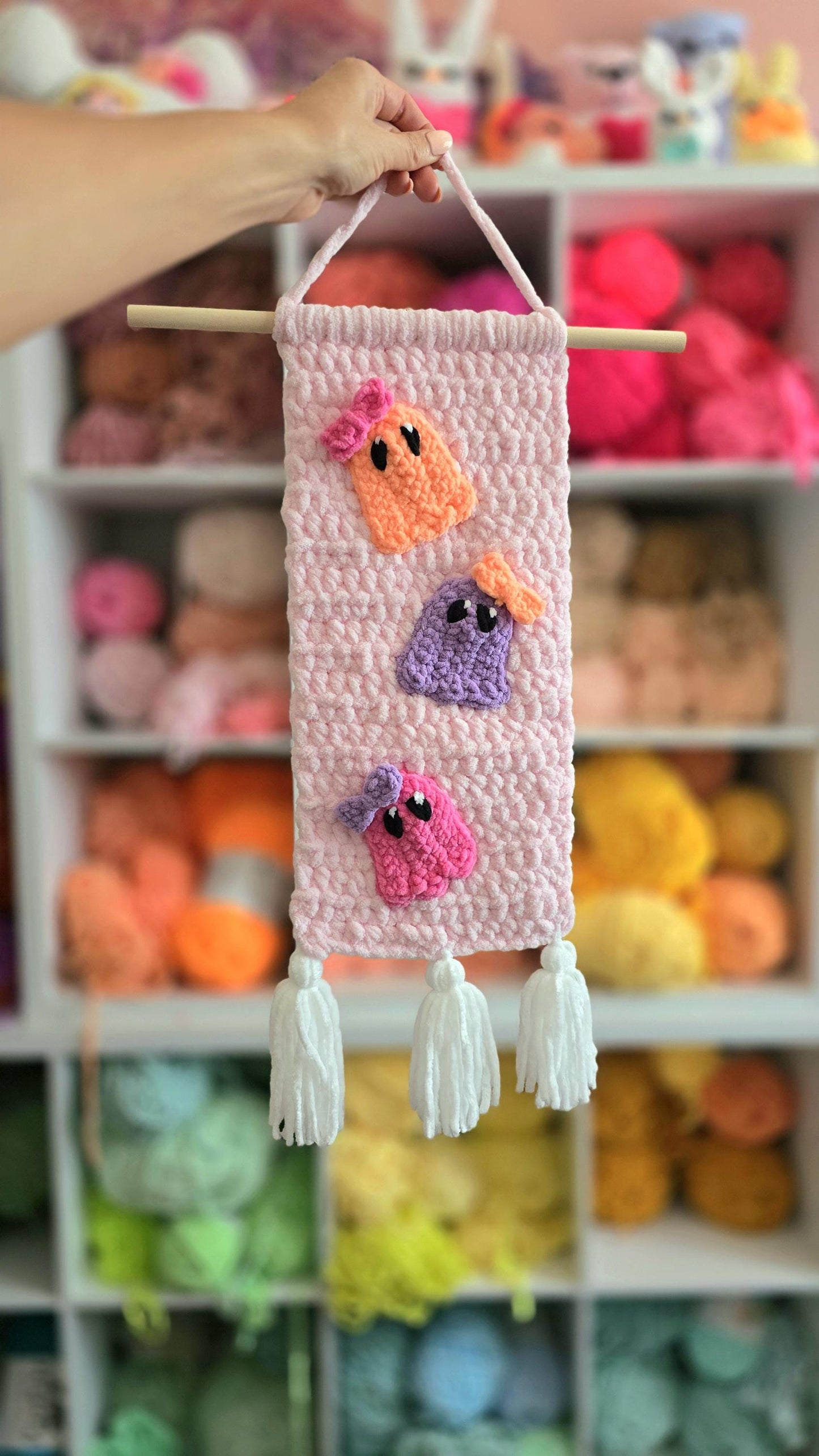 Halloween Tapestry Crochet Pattern, Frankenstein & Ghost Wall Hanging Decor, PDF Download, KnotsMerryyarn