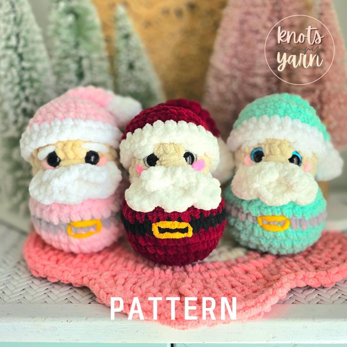 Santa Claus Crochet Pattern, Kris Kringle, Christmas, Crochet Santa, Amigurumi, PDF Download, KnotsMerryYarn