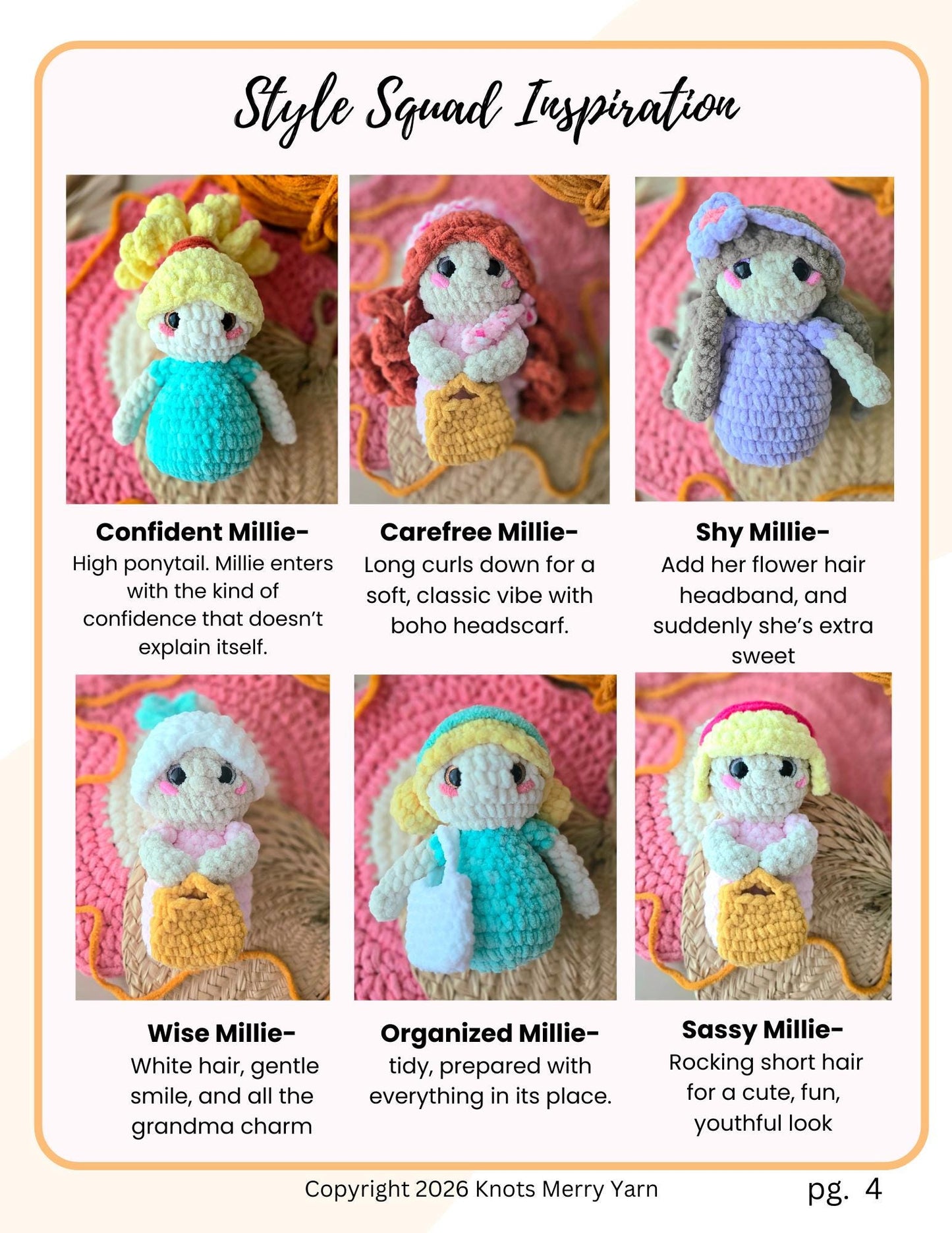 Easy Crochet Doll Pattern, Interchangeable Hair and Accessories, No sew Amigurumi Toy, Beginner Friendly, Girl Gift, Birthday, PDF Download