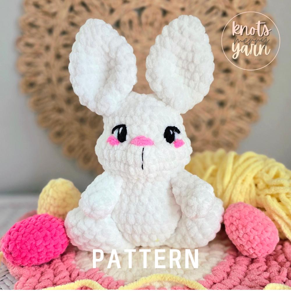 Crochet Bunny Pattern, Amigurumi PDF, Easy Beginner Plush Rabbit (Easter Basket Toy)