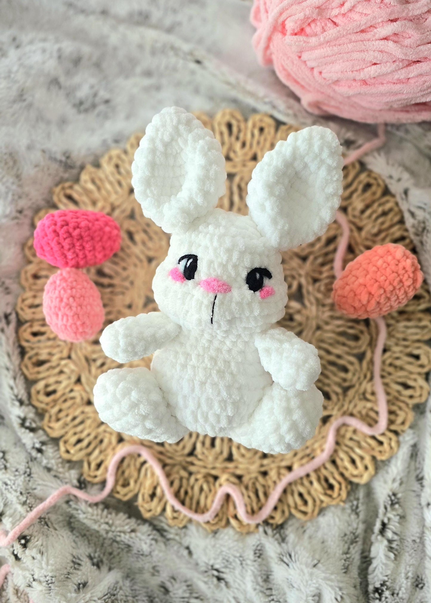 Crochet Bunny Pattern, Amigurumi PDF, Easy Beginner Plush Rabbit (Easter Basket Toy)