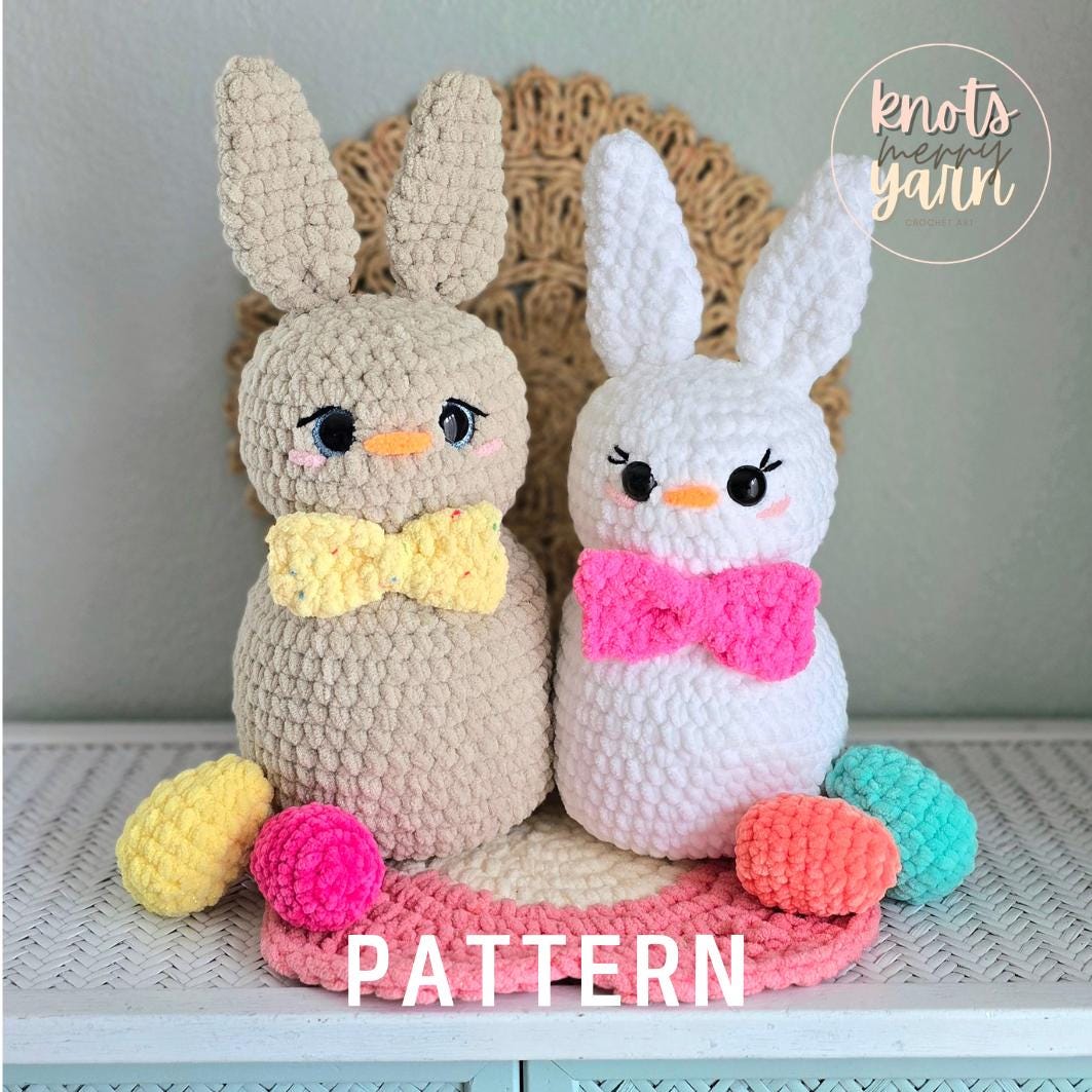 Crochet Easter Bunny Pattern, Beginner Friendly, Big Amigurumi Rabbit, Basket Filler, Kid Gift, Quick Project, PDF