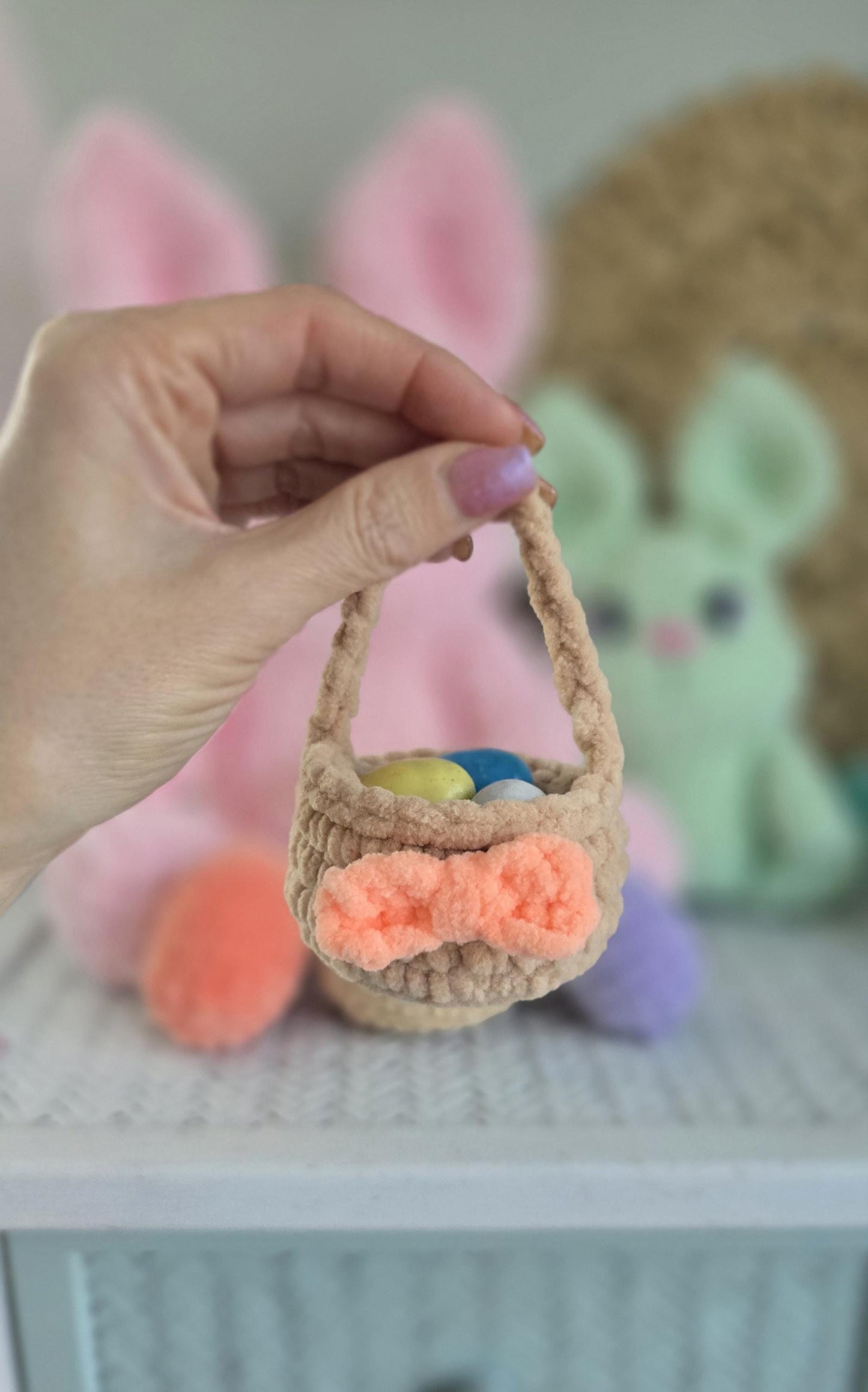Crochet Easter Basket – Mini, Quick & Easy No-Sew Pattern, Beginner-friendly