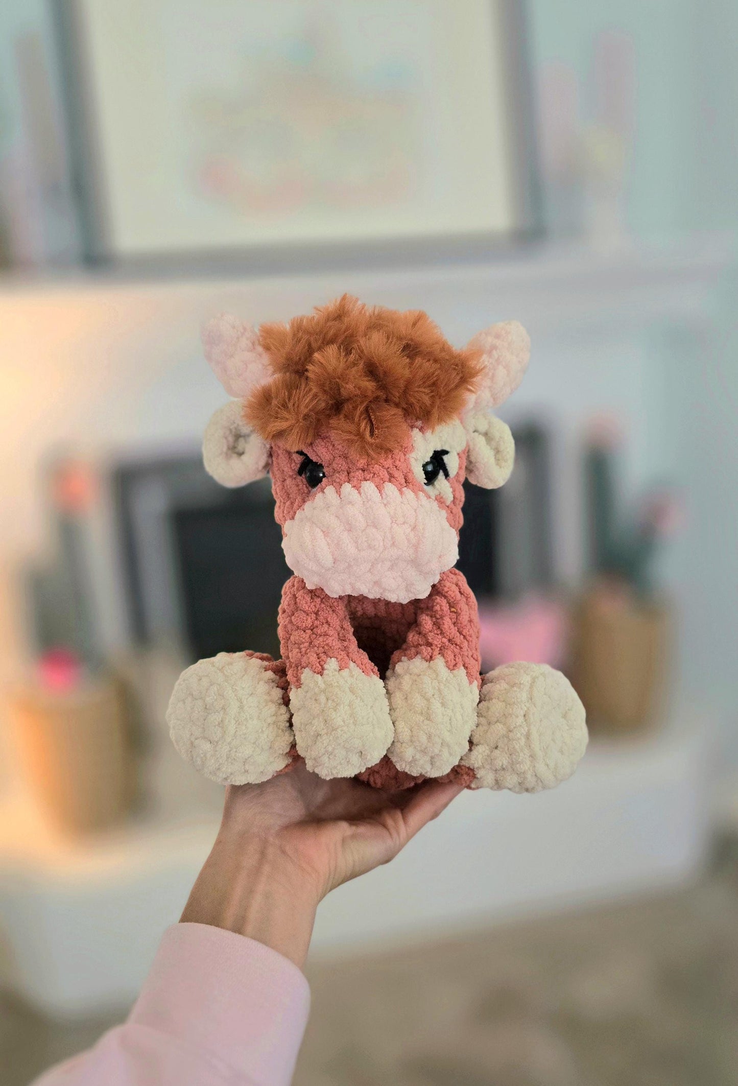 Cow Crochet Pattern No Sew, Highland Cow Amigurumi Pattern, Baby Cow Lovey Snuggler, Beginner Plushie Crochet Pattern PDF, Tess the Cow