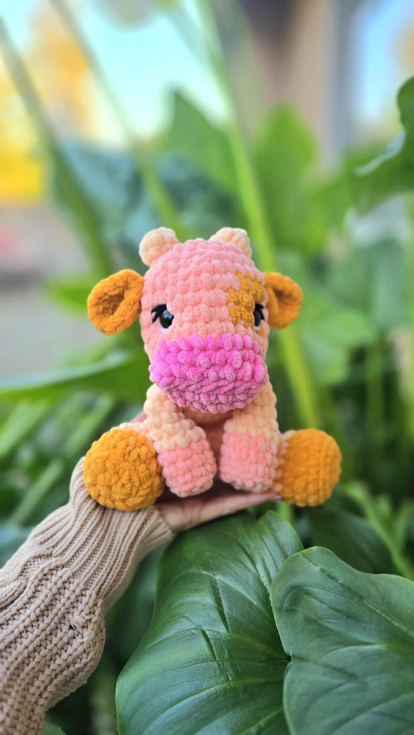 Cow Crochet Pattern No Sew, Highland Cow Amigurumi Pattern, Baby Cow Lovey Snuggler, Beginner Plushie Crochet Pattern PDF, Tess the Cow
