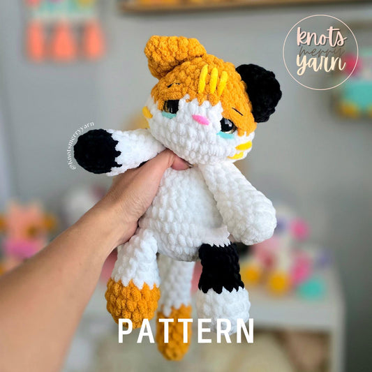 Crochet Cat Pattern | Low Sew | Amigurumi Cat Pattern | Snuggler Crochet Plush | Stuffie | Easy Crochet Animal Pattern | Sad Kitty