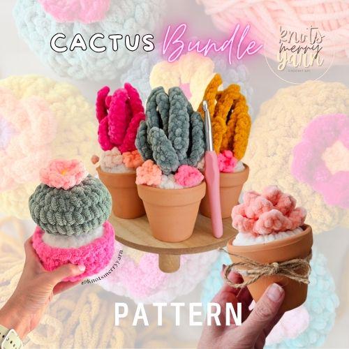 No-Sew Crochet Pattern: Cactus, Aloe Vera, Barrel Cactus and Succulents