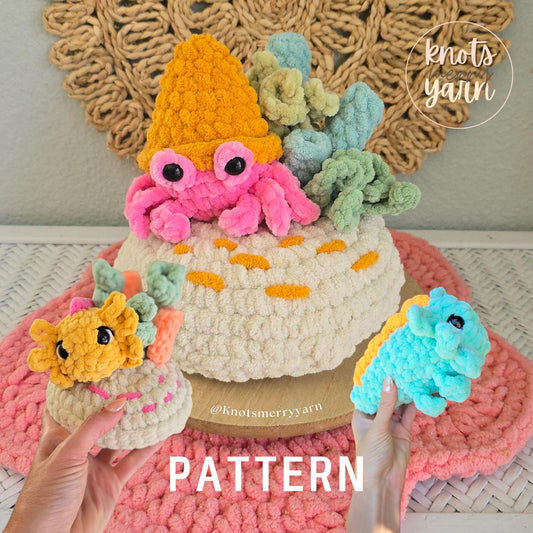 Low-Sew Freshwater Crochet Pattern: Axolotl & Hermit Crab Amigurumi, Cozy Creek Collection